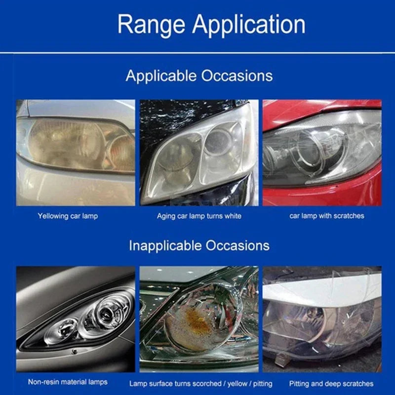 Car Headlight Restoration Kit – Polish, Deoxidize & Clarify