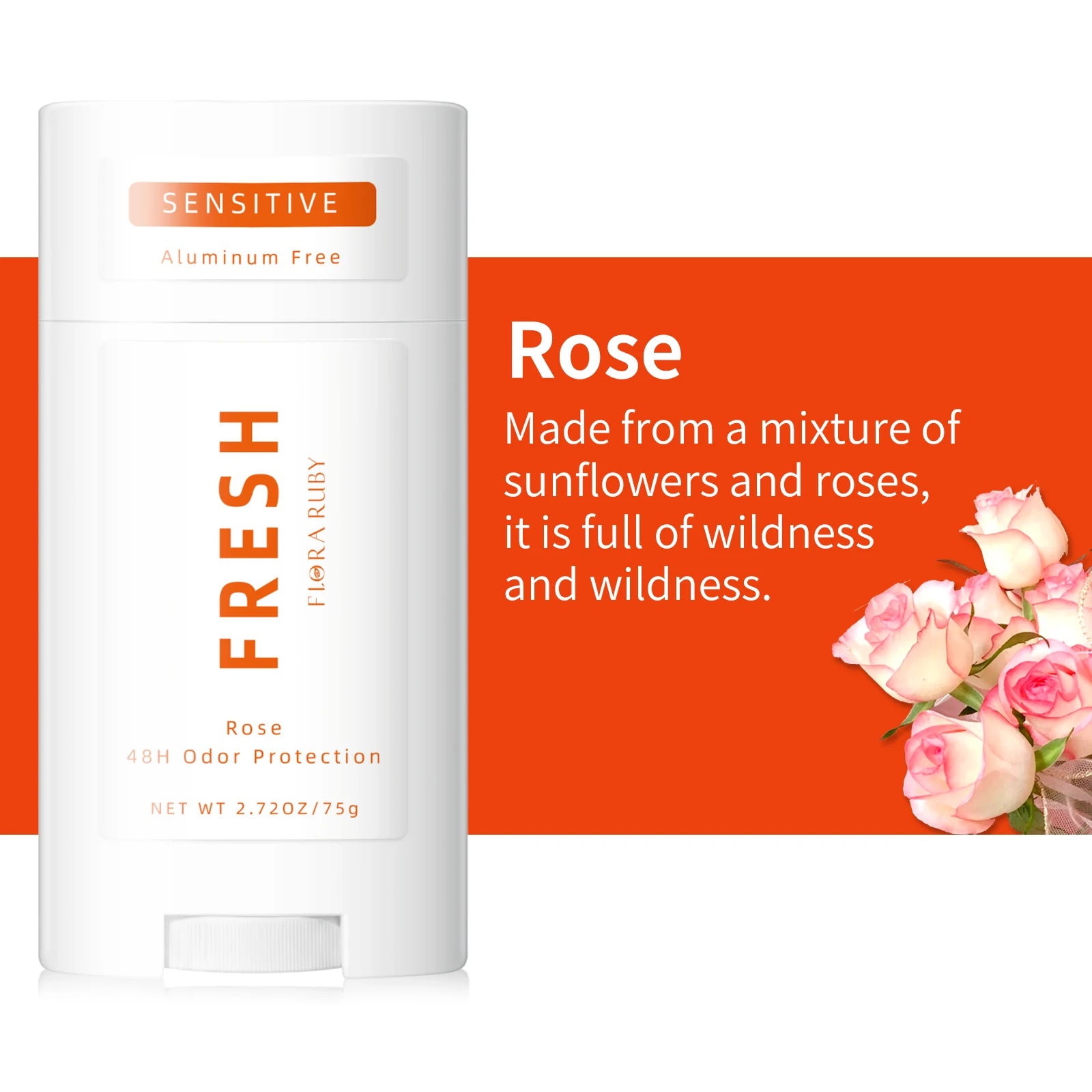 Deodorant Contains Naturally Derived Ingredients, 72 Hour Odor Control | Deodorant for Women Men, Aluminum Free, Coconut Oil 75g Oasis Select Rose