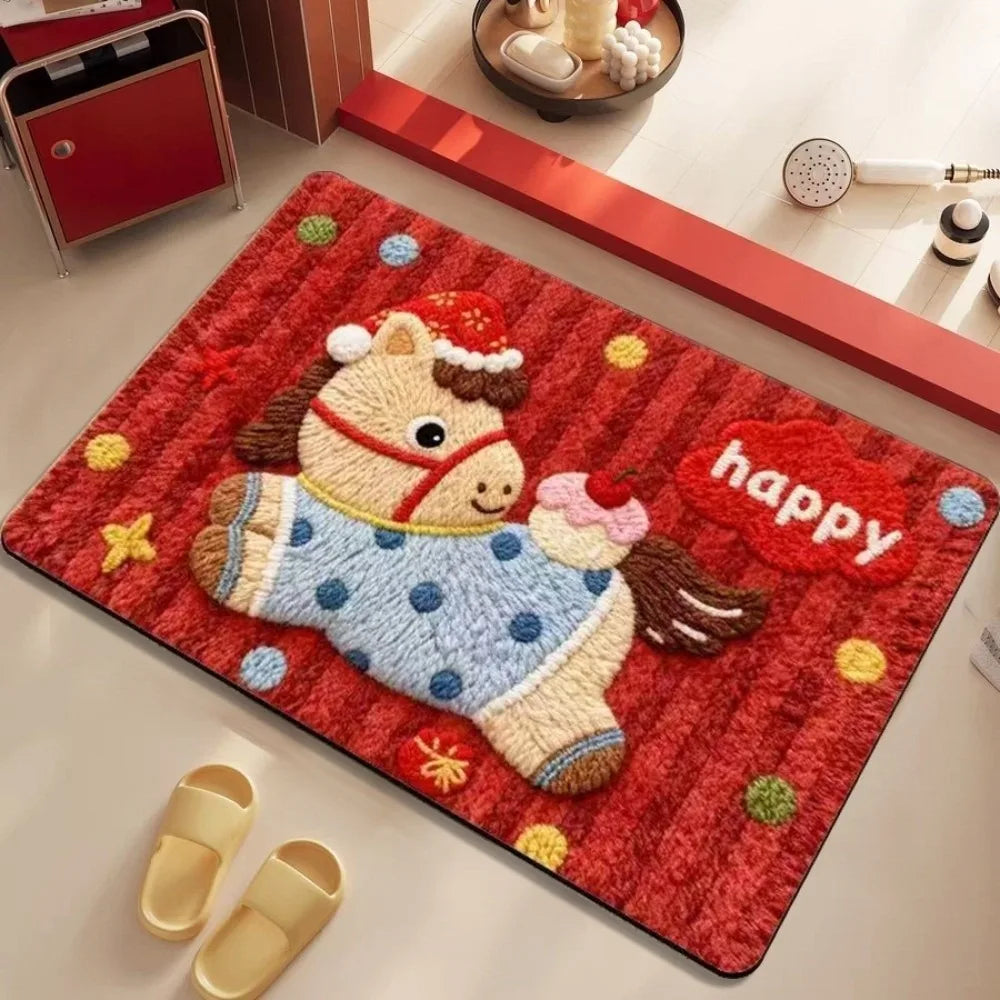 2026 New Year Horse Door Mat – Anti-Slip Quick Dry Floor Mat