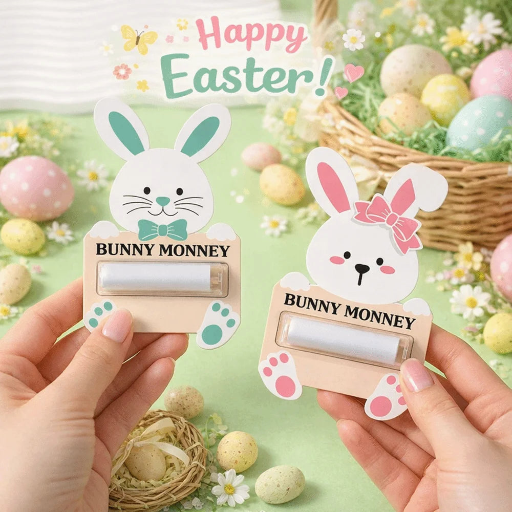 6-Pack Easter Bunny Cash Holders | Cute Cartoon Money Wallets