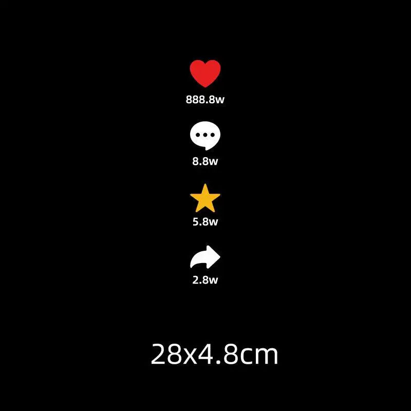 Comment Like Forward Collection Funny Window Decorative Stickers Decals For Rear Mirror Windshield Waterproof Car Sticker Oasis Select A1