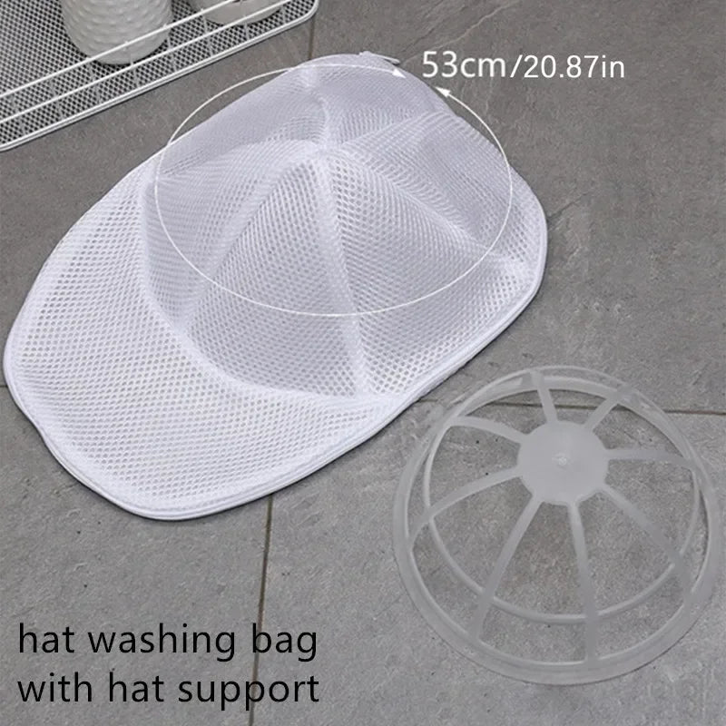 Hat washing bag, washing machine hat protection bag, hat cleaning laundry bag, anti-deformation mesh organizing bag with zipper. Oasis Select with hat support M