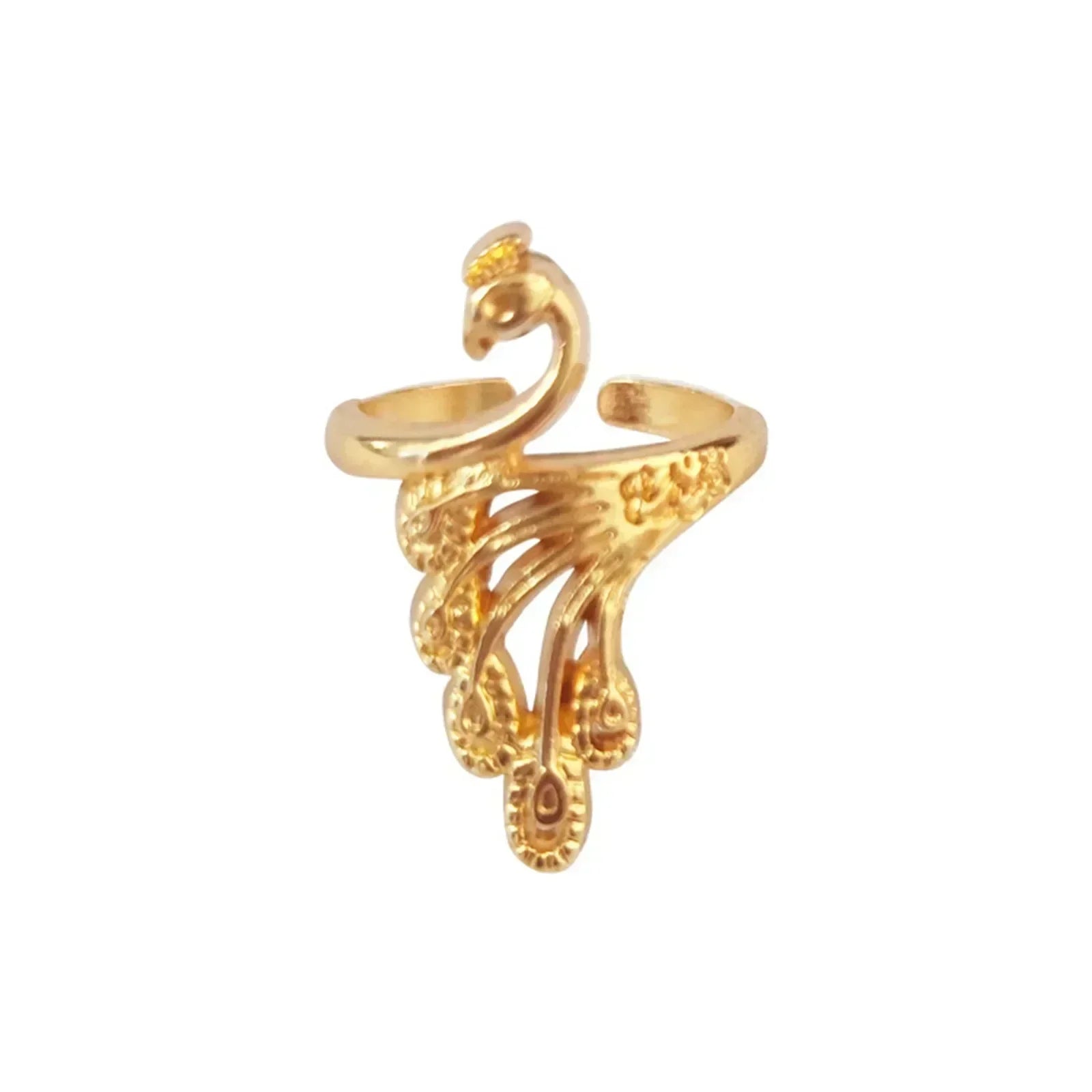 1 Piece Metal Knitting Tools Handamde Peacock Finger Ring Blade Needle Braiding Crochet Yarn Guide Accessories Ring Wool Crafts Oasis Select Gold-3x2cm