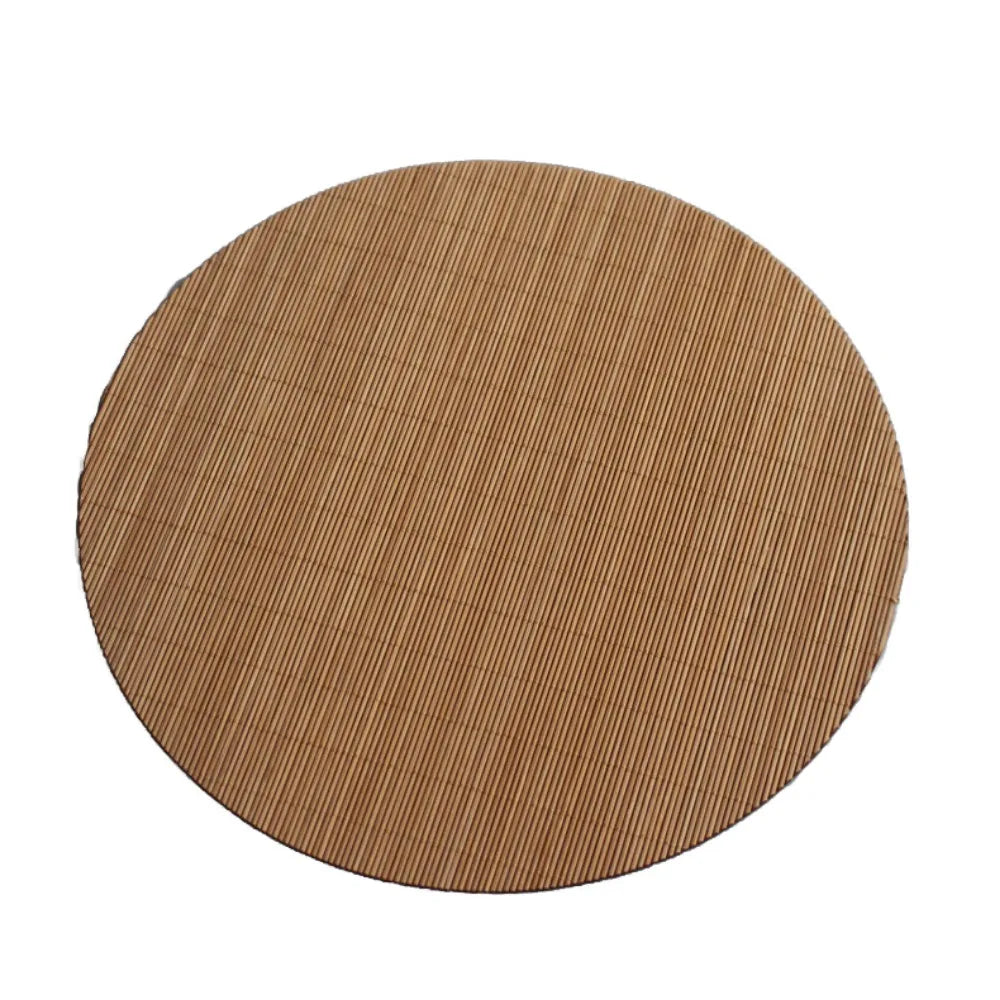 Multicolor Bamboo Tea Mat Heat Insulation Anti Scalding Hand-woven Tea Mat Multi-shape Zen Tea Mat Tea Ceremony Supplies Oasis Select round-khaki