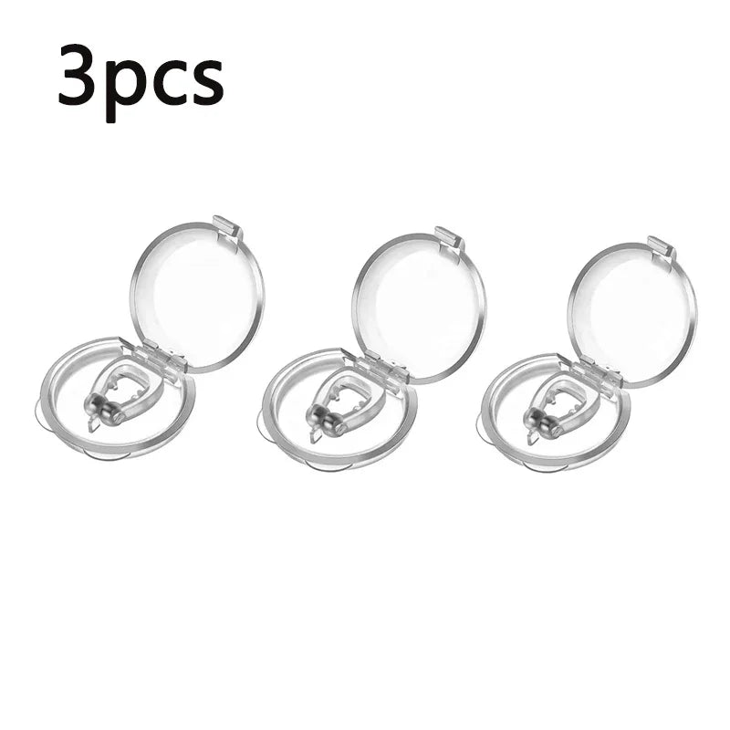 Silicone Magnetic Anti Snore Stop Snoring Nose Clip Sleep Tray Sleeping Aid Apnea Guard Night Device with Case Anti Ronco Oasis Select 3pcs