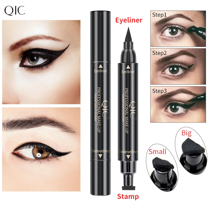 QIC 2-in-1 Stamp Eyeliner Pen – Cat Eye Waterproof Quick Dry