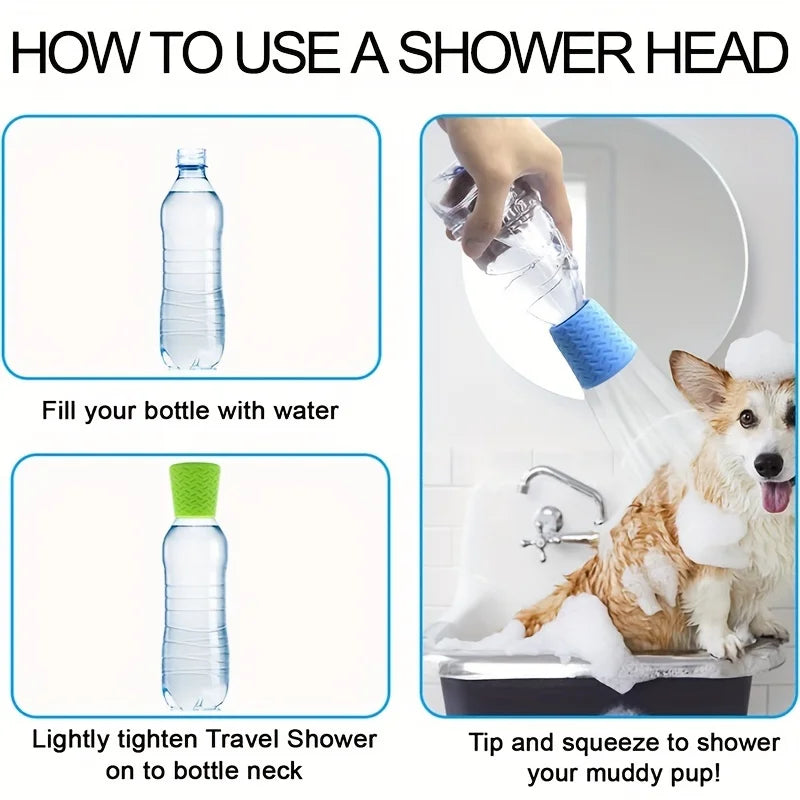 Portable Pet Shower Head - Adjustable Silicone Bath Sprayer for Dogs and Cats, Gentle Water Flow for Outdoor & Indoor Pet Oasis Select