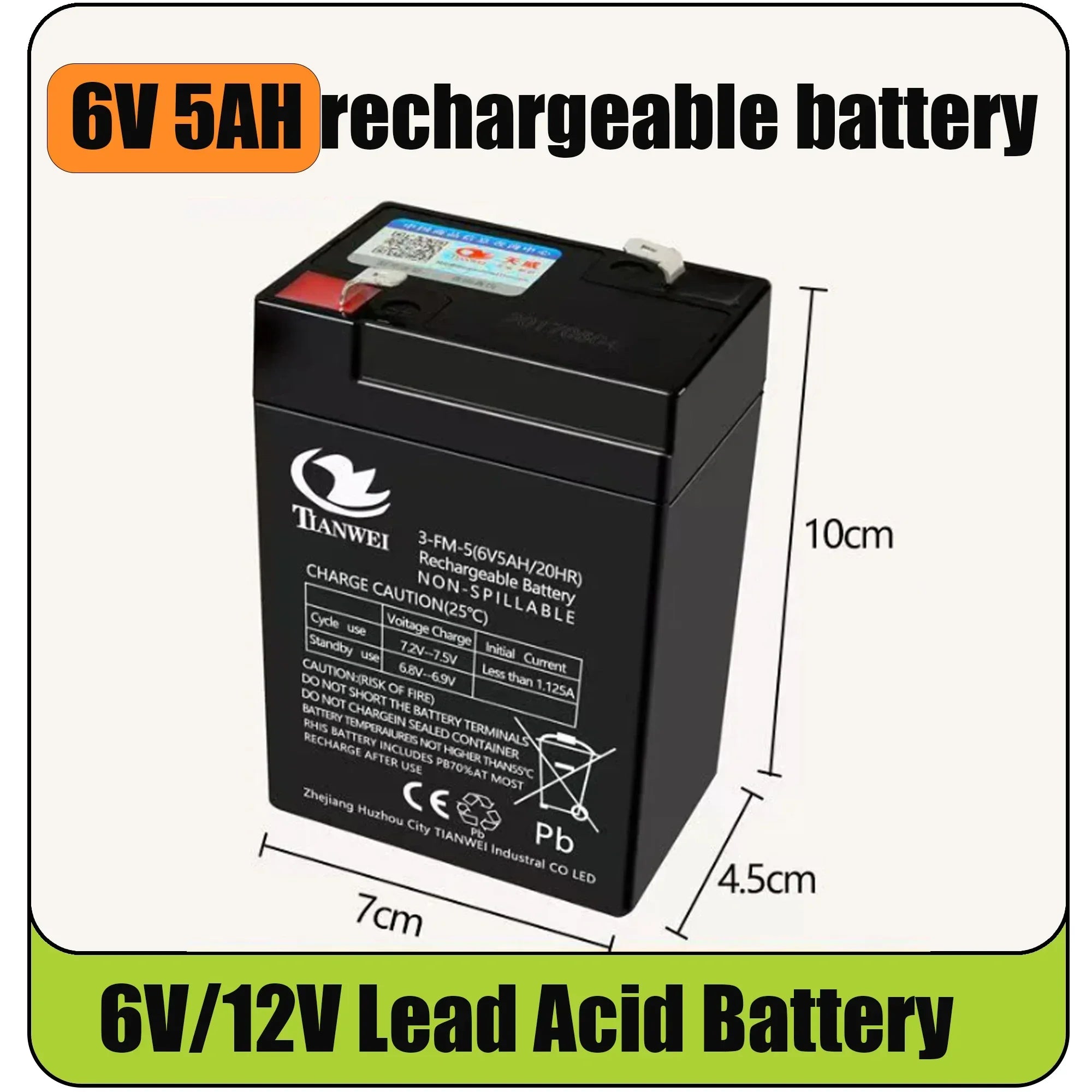 6V 12V Rechargeable Battery For Children's Electric Vehicles Toy Cars Motorcycles Baby Strollers Battery 5Ah 7Ah 8Ah 12Ah Oasis Select 6V 5Ah