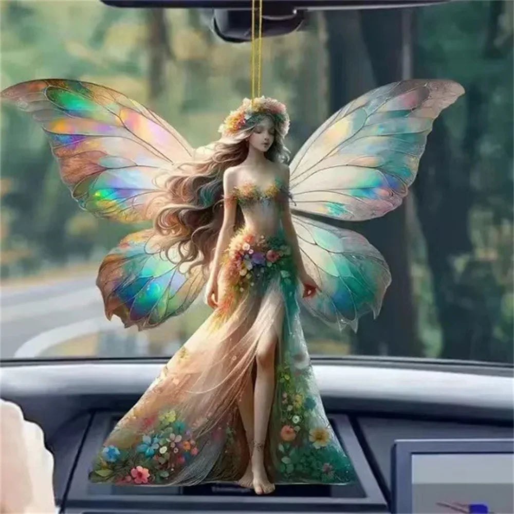 Acrylic Elf & Butterfly Fairy Pendant – Bag, Car & Home Décor