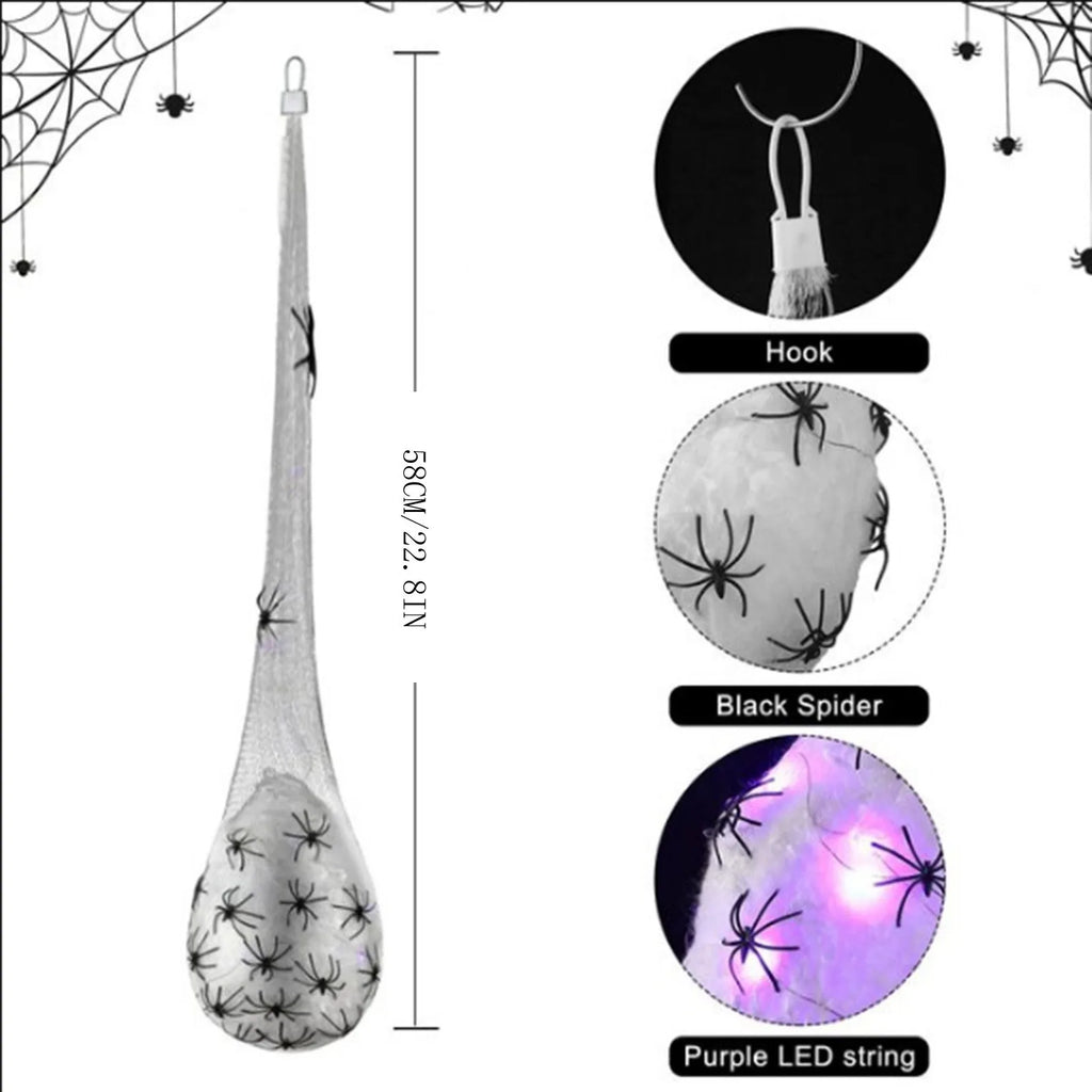 3-Pack LED Halloween Spider Egg Sacs – Glowing Hanging Decor Halloween Hanging Decor Oasis Select