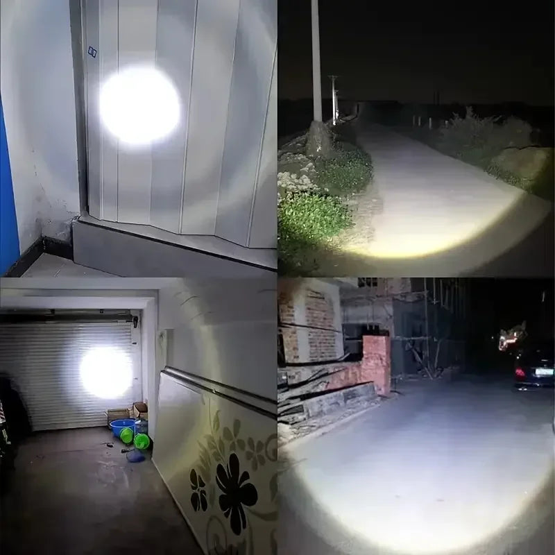 Super Bright LED Flashlight with Battery Display Rechargeable Light Telescopic Zoom Torch Lamp Outdoor Camping Fishing Lantern Oasis Select