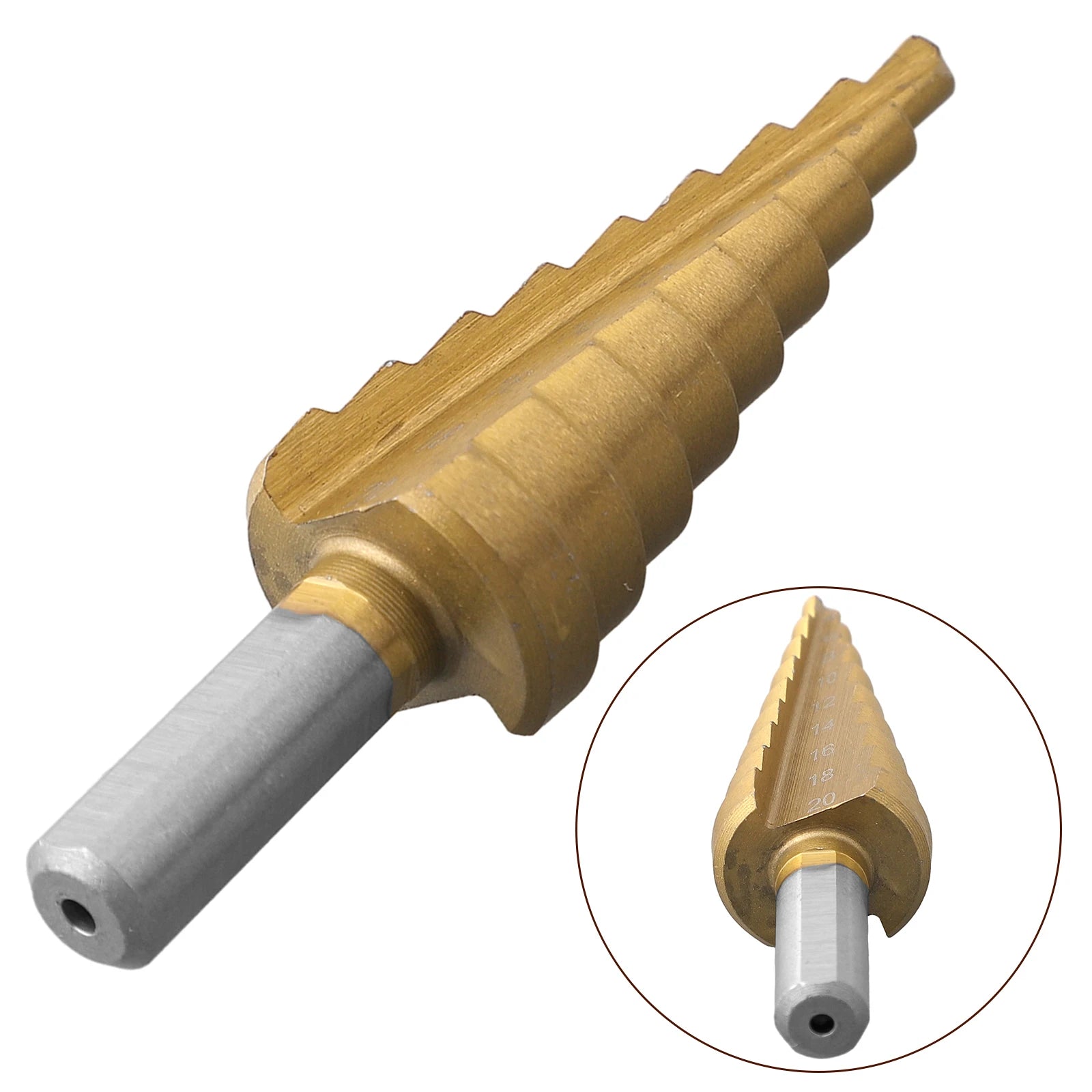 Steel Step Cone Coated Metal Drill Bit Hole Cutter 4-12/20/32mm Straight Groove Step Drill Bit Wood Metal Hole Cutter Core Drill Oasis Select