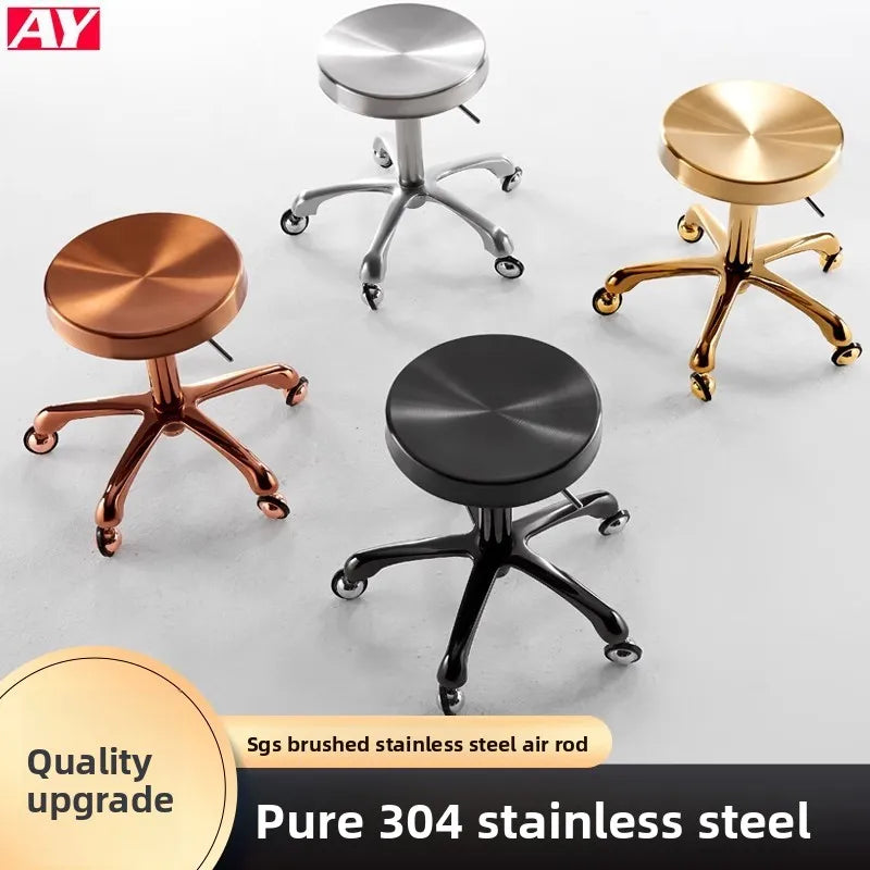 Stainless steel beauty stool pulley stool lifting large work stool hair and nail stool hair cutting chair swivel chair Oasis Select