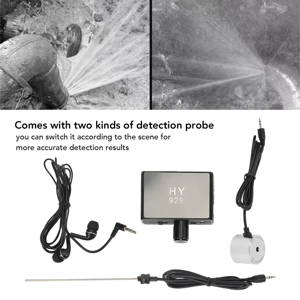 LIKE WISH Underground Water Pipe Leakage Detector Enhanced High Strength Sound Intensifier For Site Construction EU Plug Oasis Select Black