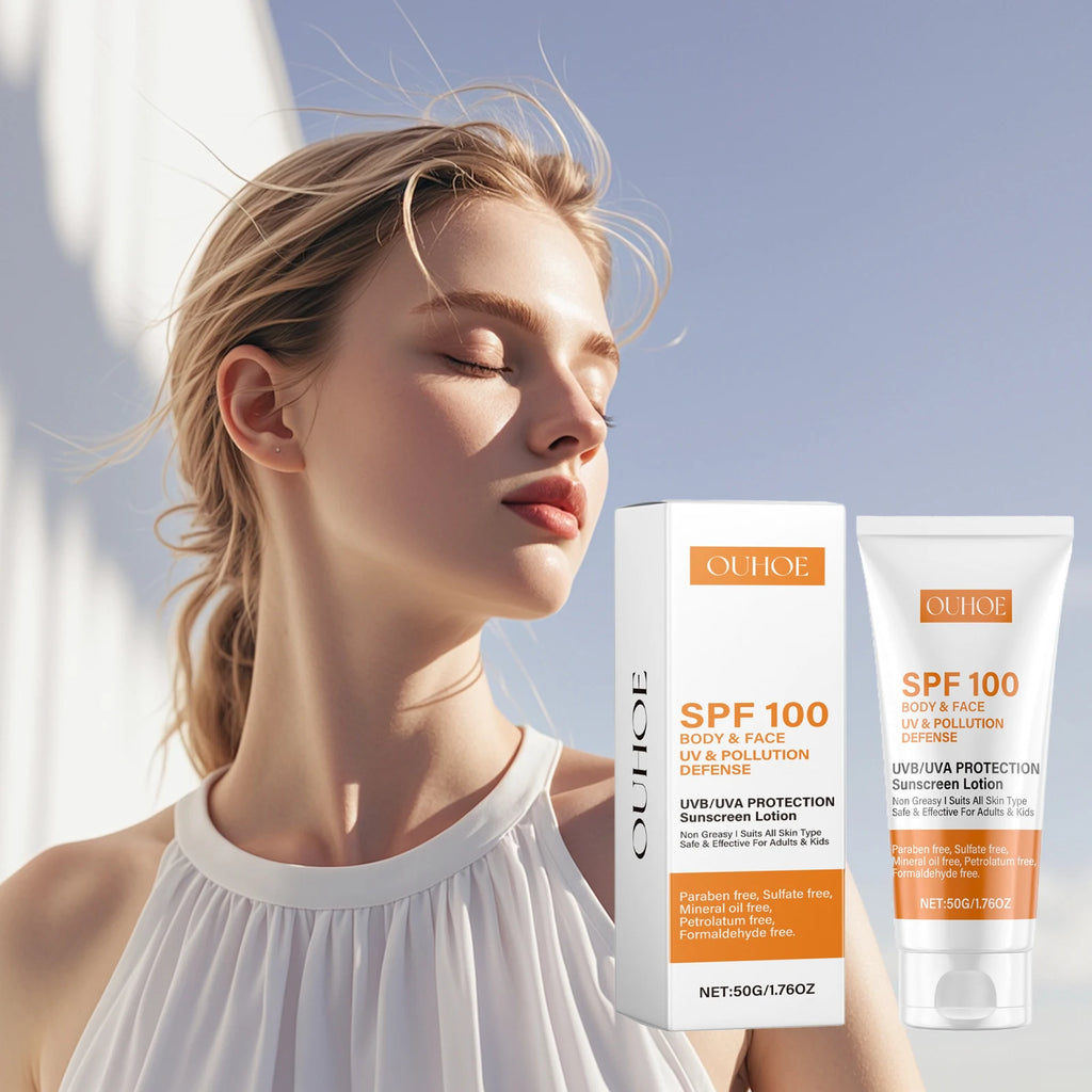 Quick Absorption SPF100 Hydrating Sunscreen Lotion Refreshing Sunscreen UV Protection Waterproof Moisturizing Concealer Heat Sun Oasis Select