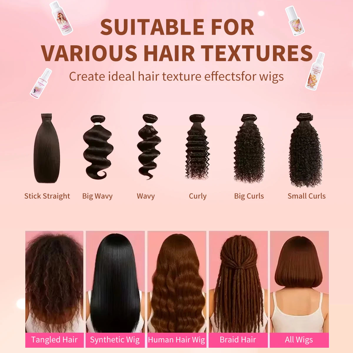 2-in-1 Wig Spray Leave-In Conditioner & Detangler for Wigs Wig Conditioner Spray Oasis Select