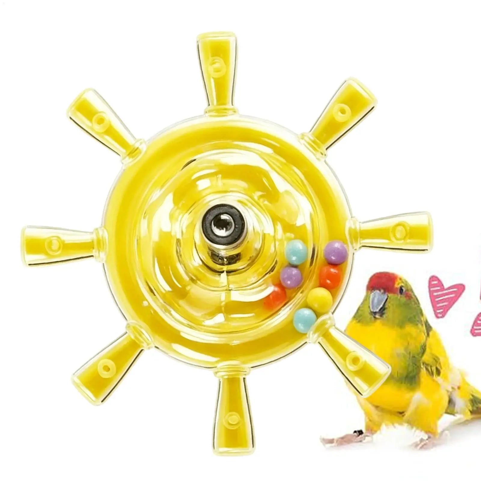 Interactive Parrot Rotating Windmill Toy Bird Cage Toy For Parrots Rotating Treat Dispenser For Mental Stimulation Entertainment Oasis Select