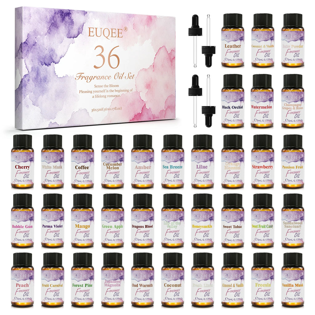 EUQEE 36-Piece Fragrance Oils Set – Candle & Diffuser Making