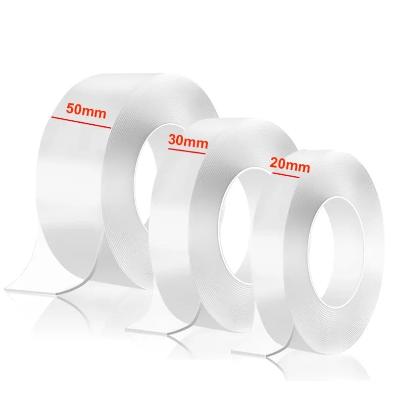 1-10M Double-sided Adhesive Nano Tape 20-50mm Width Reusable No Trace Waterproof Ultra-strong Tape Strip Clear Mounting Tape Oasis Select