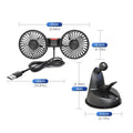 USB 5V Auto Cooler Fan Dual Head Vehicle Mounted Fan 360 Degree Rotation Adjustable 3 Speeds Car Electrical Appliances Oasis Select france
