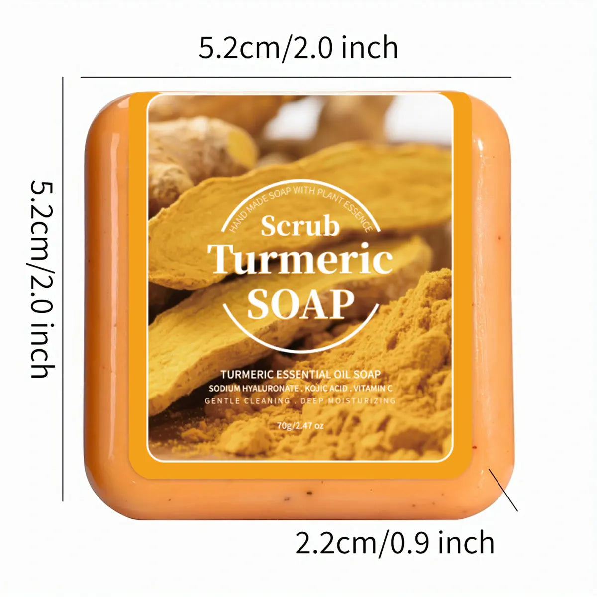 Turmeric Essential Oil Soap – Citric Acid & Vitamin C | 70g Bar