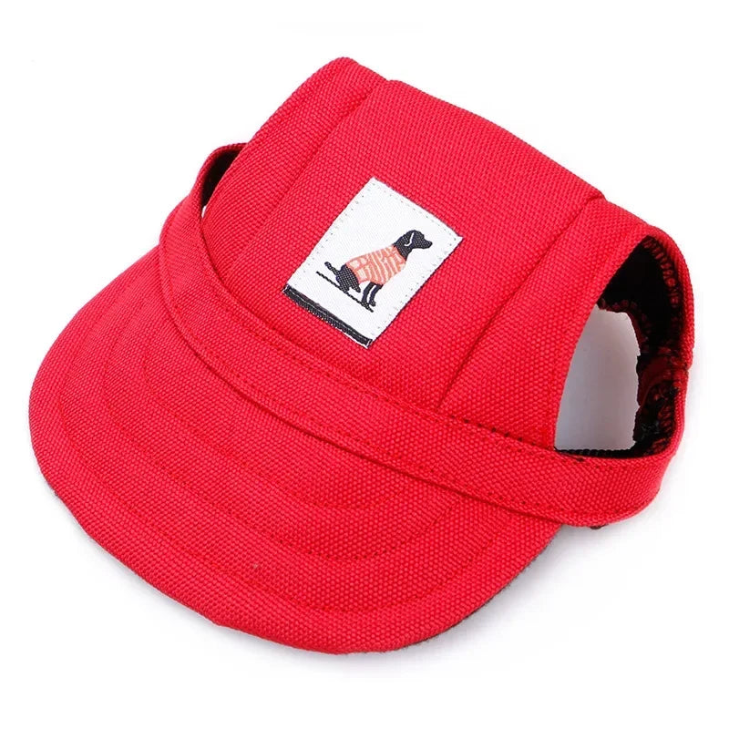 Dog Baseball Cap Hat with Neck Strap Adjustable Comfortable Ear Holes for Small Medium Large Dogs in Ourdoor Sun Protection Oasis Select Red M