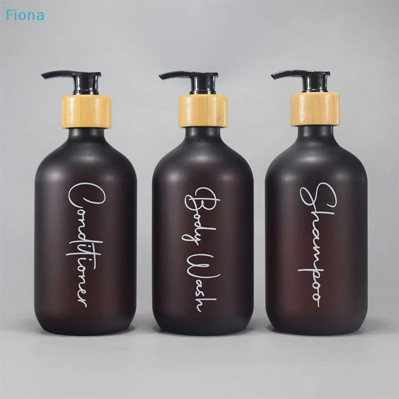 ✔Plastic Soap Dispenser Set Countertop Lotion Bottle Bathroom Refillable Empty Bottle For Shampoo Body Wash Hair Conditioner Oasis Select