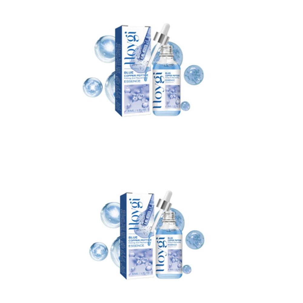 Anti-Wrinkle and Anti-Aging Blue Copper Peptide Serum Lifting Firming Hydrating Brightening Skin Tone Reducing Fine Lines Oasis Select 2pcs