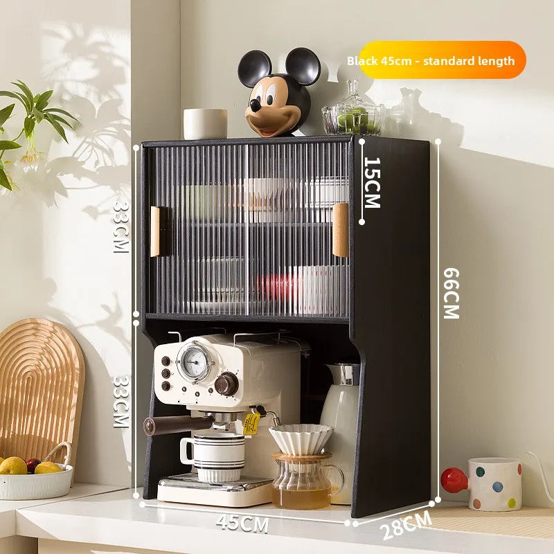Cup storage rack desktop dining side coffee machine kettle storage cabinet multi-layer dustproof water cup tea set cup holder Oasis Select Black 45 GB