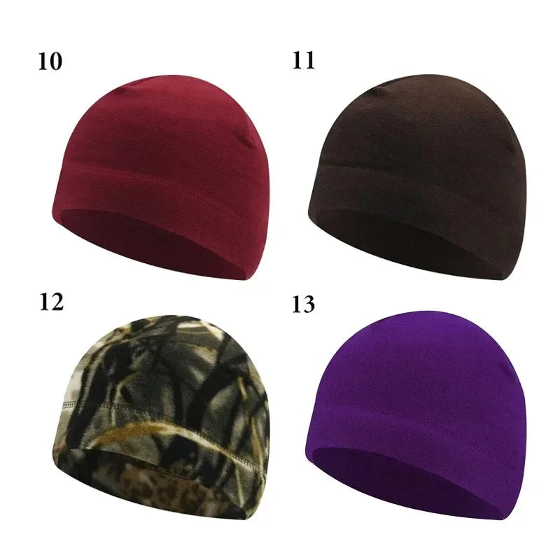 Men Polar Fleece Caps Winter Warm Outdoor Sports Skiing Cycling Cap Hat Windproof Soft Beanie Cap Women Ski Bike Hat Caps Oasis Select 10-11-12-13