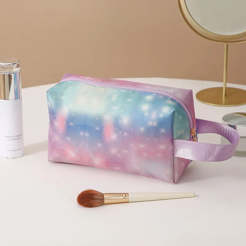 Gradient Cosmetic Bag with/without Handle, Waterproof Makeup Pouch, Portable Travel Toiletry Organizer for Women ﻿ Oasis Select Colorful Handheld