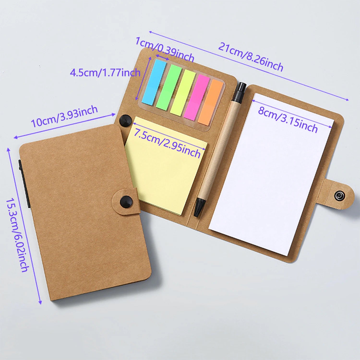2packs pocket notebook, travel diary gift, notebook set, with post-it buckle and pen, suitable for office travel and family Oasis Select