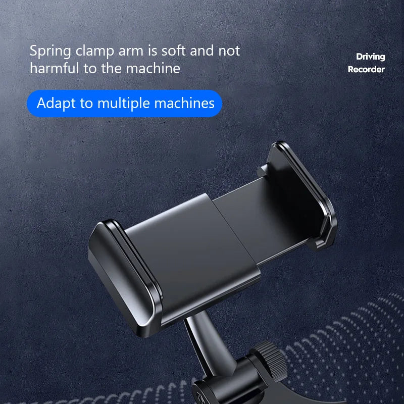 SEAMETAL Rearview Mirror Phone Holder for Car Free Rotation Adjustment Phone Mount Stable Gripper Smartphone Navigation Bracket Oasis Select