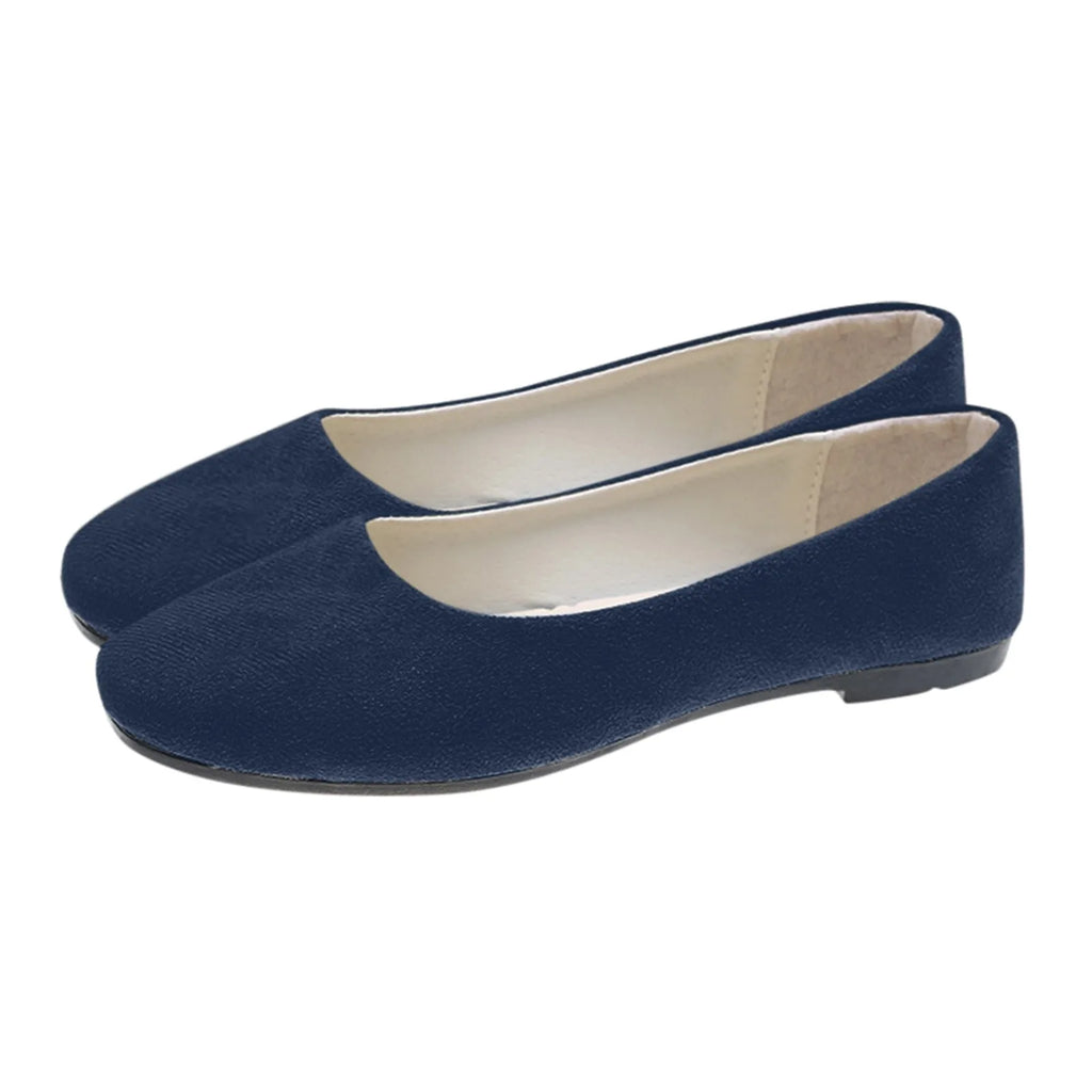 Woman Flats Casual Round Toe Cute Flats Flock Mocasines Ballerina Church Flats Female Suede Elegant Soft Sole Mom Shoes Oasis Select