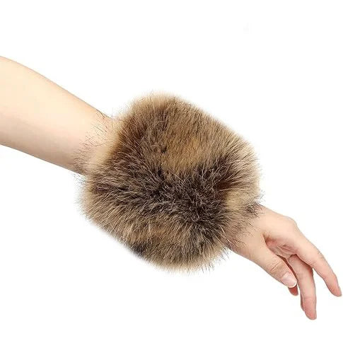 Adult wristband sleeves Christmas sleeves imitation rabbit fur warm sleeves plush gloves versatile fashion warm wrist protection Oasis Select 6