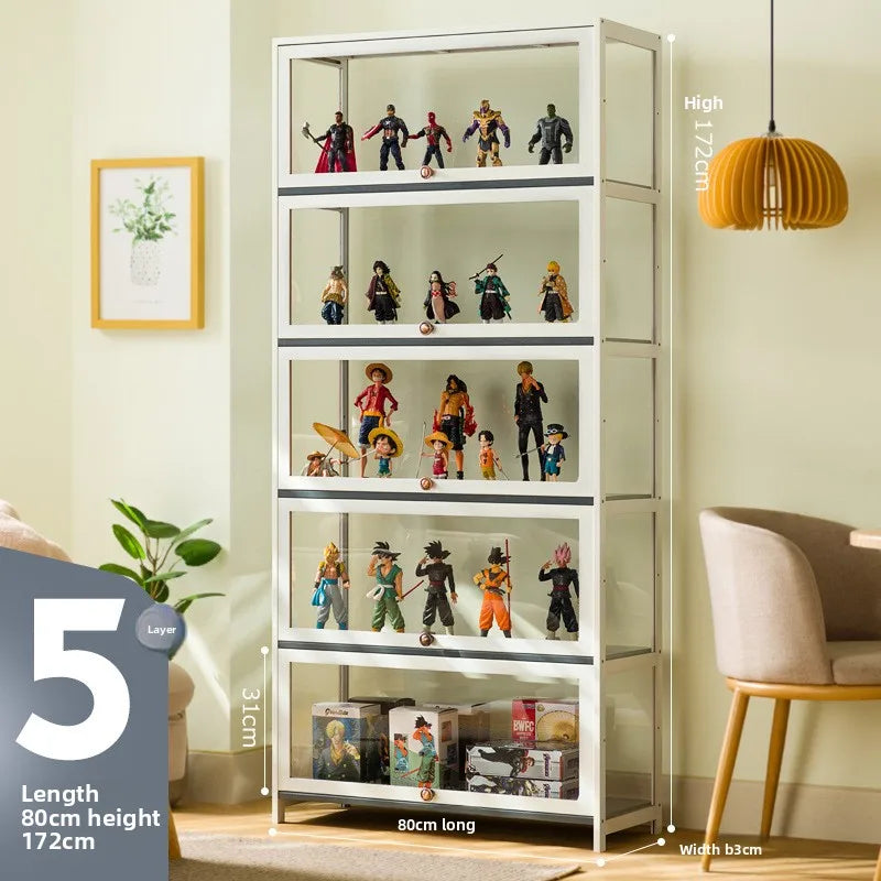 Figure display cabinet Floor-to-ceiling simple modern living room Layered shelves Household lockers Blind box display cabinet Oasis Select Five Door 80