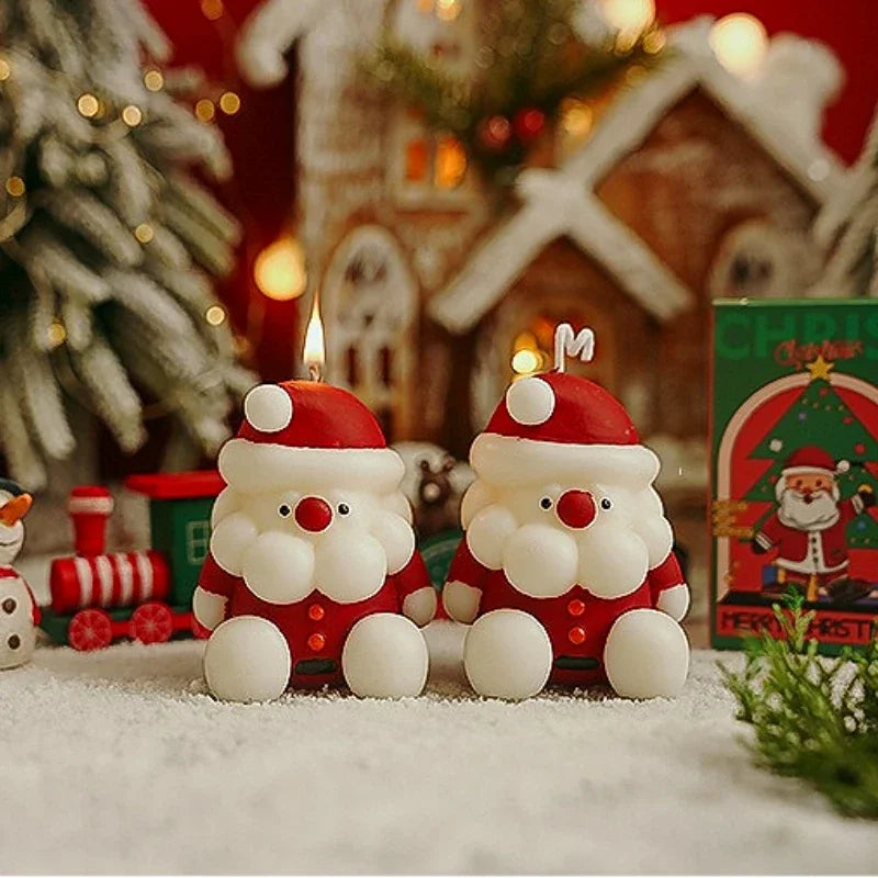 New Year Candles Christmas Candles Decorative Christmas Santa Fragrant Candle for Guest Gift Set Oasis Select