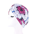 Fashion Printed Knot Turban Headwrap for Women Soft Chemo Cap Muslim Hijab Beanie Headscarf for Hair Loss and Daily Style Oasis Select E