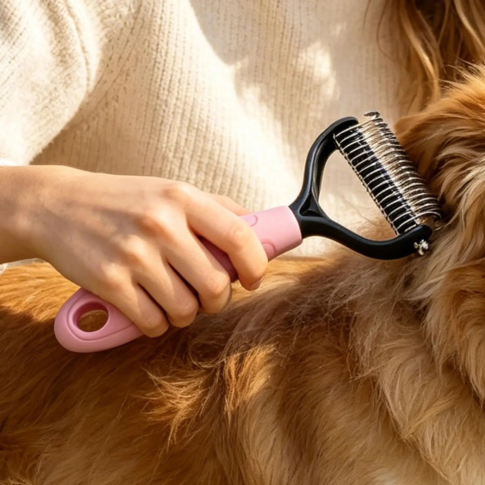 Pet Deshedding Brush Cat Comb Cleaning Hair Remover Grooming Tool for Dog and Cats De-Matting Comb Cleaning Pets Supplies Oasis Select