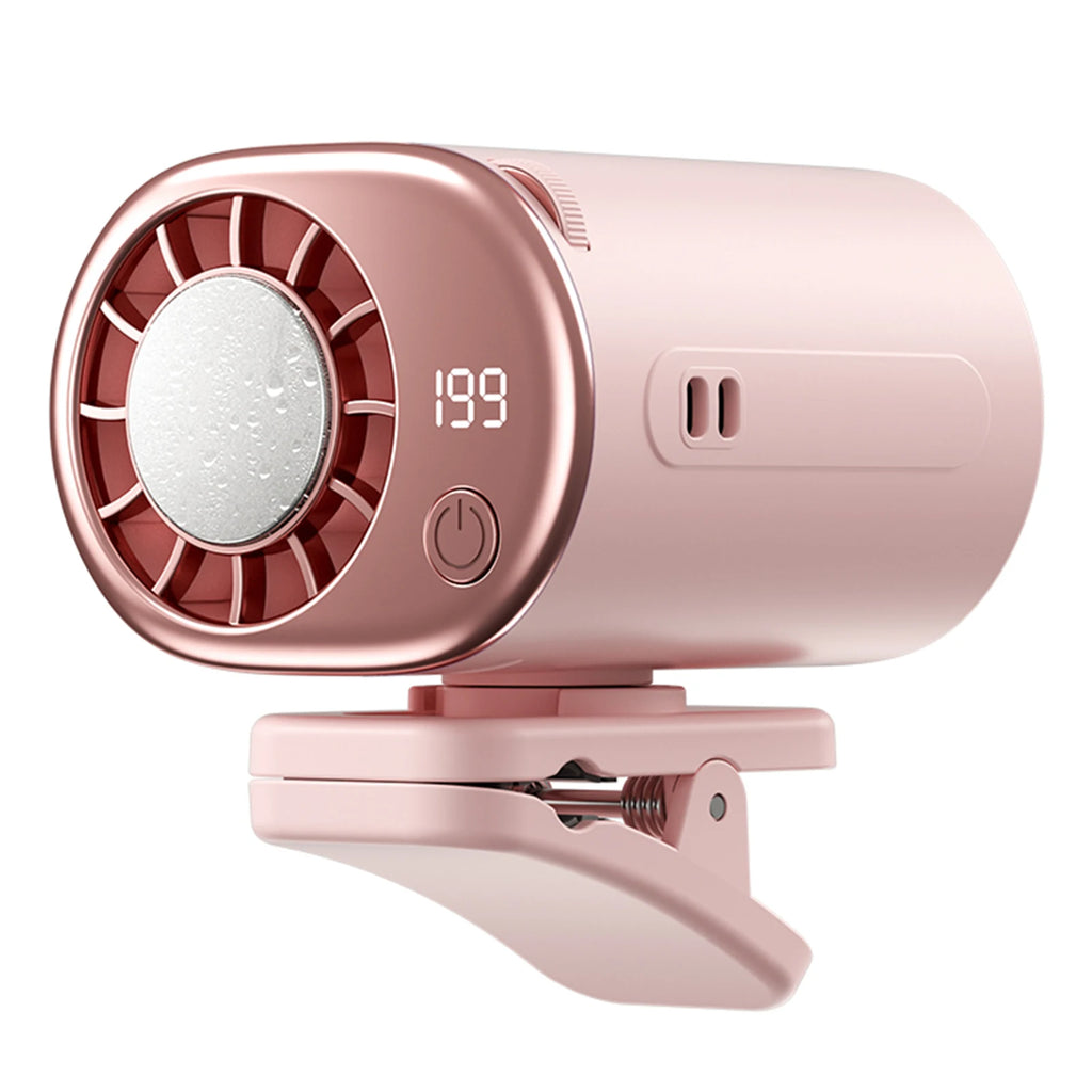 USB Backseat Cooling Fan with LED Display Car Clamp Cooler Rotatable Fan 360° Rotation for Infant Kids Dogs Summer Road Trips Oasis Select pink China Mainland