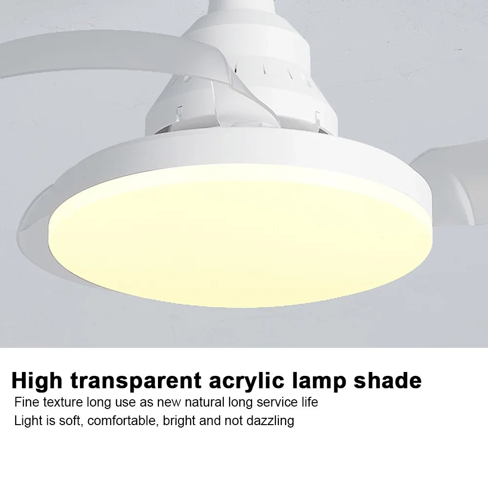 Portable Hanging Fan with LED Light 3 Gears Invisible Leaf Fan Electric Silent Ceiling Fan for Dining Room Bedroom Living Room Oasis Select