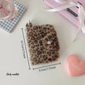 1pcs Female Leopard Print Plush Snap Button Coin Purse High-value Pendant Small Wallet Student Portable Meal Card Storage Bag Oasis Select brown
