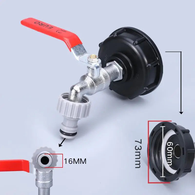 Durable IBC Tank Tap Adapter S60*6 Coarse Thread to 1/2'' 3/4'' Connector Replacement Valve Garden Home Valve Fitting Faucet Oasis Select