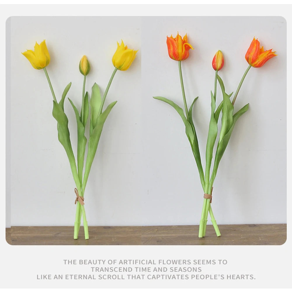 Real Touch Artificial Tulips High Quality Luxury Silicone Fake Flowers for Home Wedding Decoration Bride Bouquet Elegant Decor Oasis Select