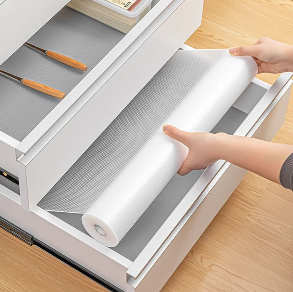 30/60cm 1.5/5M Drawer Mat Shelf Cover Liners Non Slip Waterproof Closet Placemat Table Pad Cabinet Oil-proof Liners Non-Adhesive Oasis Select