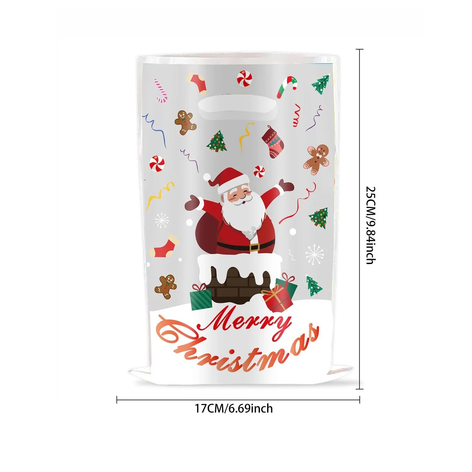 10pcs Christmas Bags Snowflakes Candy Gift Bags Merry Christmas Decoration Gift Wrapping Treat Bags New Year Packing Bag Oasis Select Santa Claus Other 25x17cm