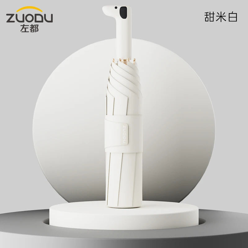 Cute Pet Umbrella Both Rain and Sun Shade, Sun Protection and UV Protection Large Folding Manual Umbrella Oasis Select White 8K Aluminum