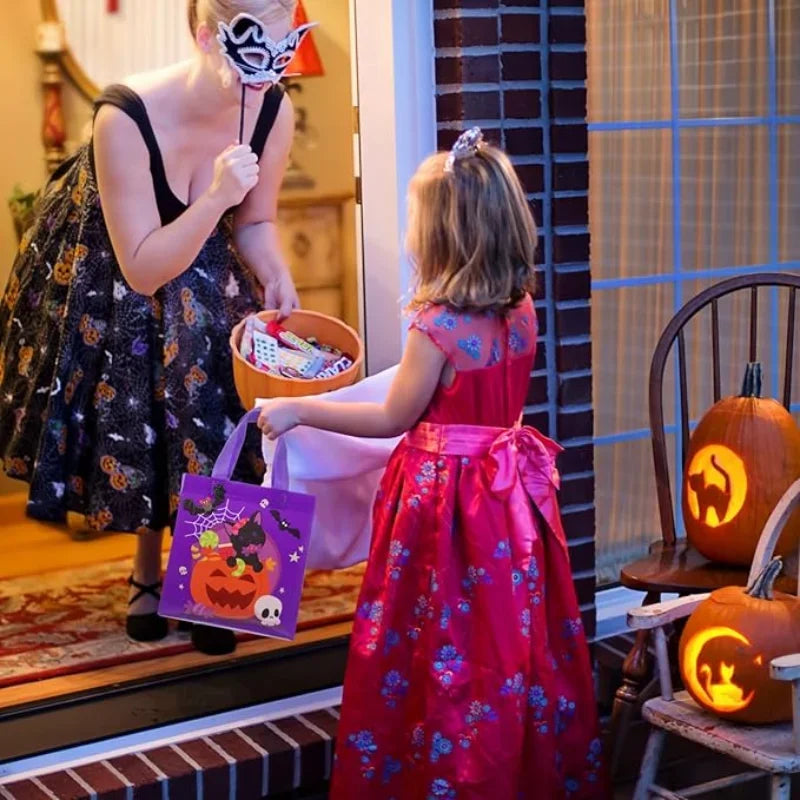 1-60PCS Halloween Candy Gift Bags Halloween Trick or Treat Bags Halloween Tote Bag with Handle Halloween Party Kids Gift Bags Oasis Select