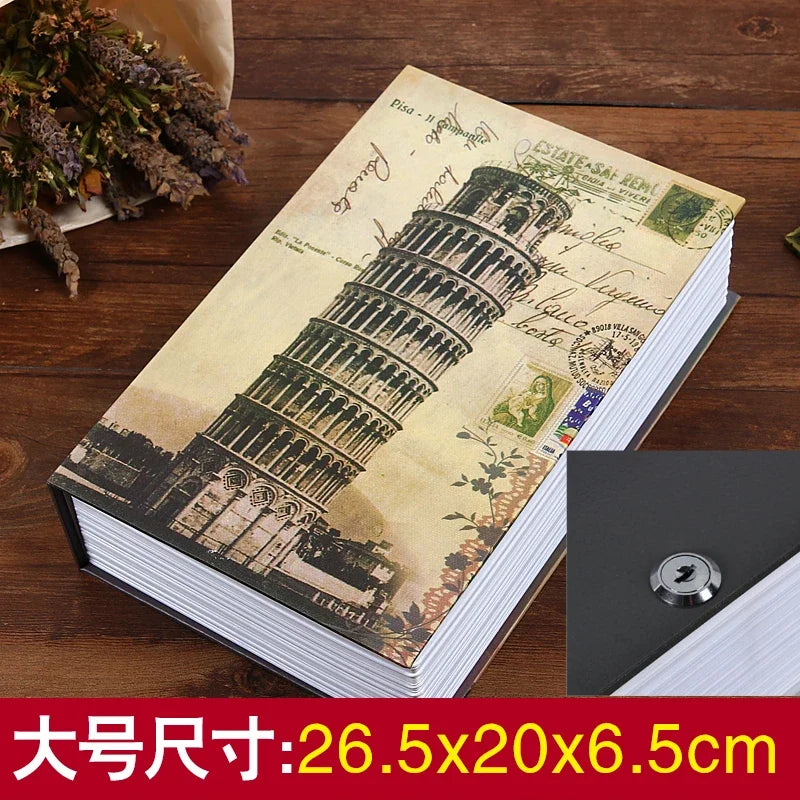 Simulation Book Coin Bank Paper Money Password Box Children Safe Book Storage Box Desktop Storage Box Oasis Select key 4