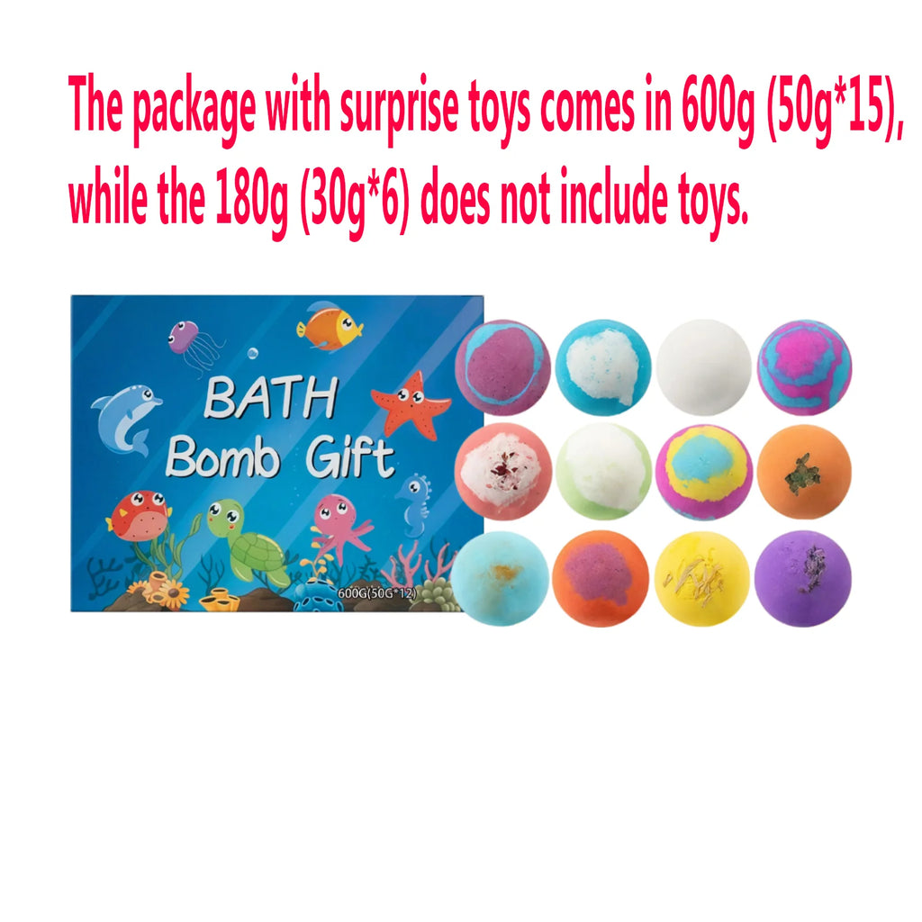 Kids Bath Bombs Toy Surprise Bombs Colorful Bubbles Surprise Ocean Cleanse the Skin and Leave Fragrance Children Gift Set Oasis Select 12pcs